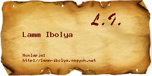 Lamm Ibolya névjegykártya